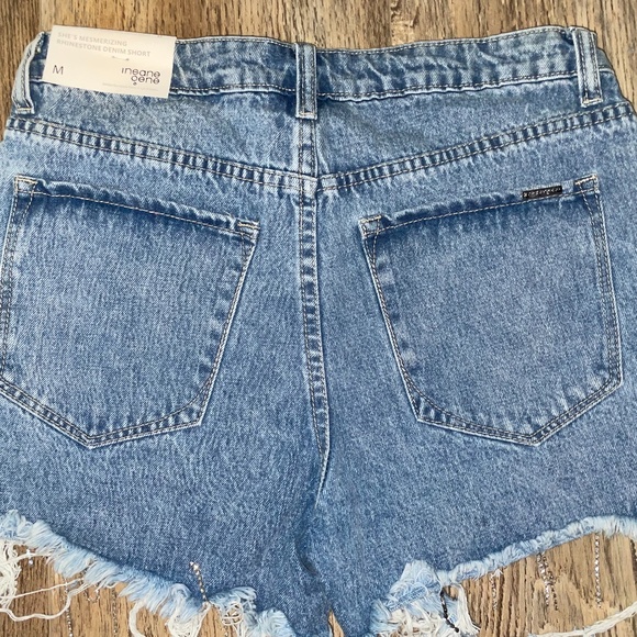 Denim shorts with bedazzled fringe ✨ - Picture 3 of 5
